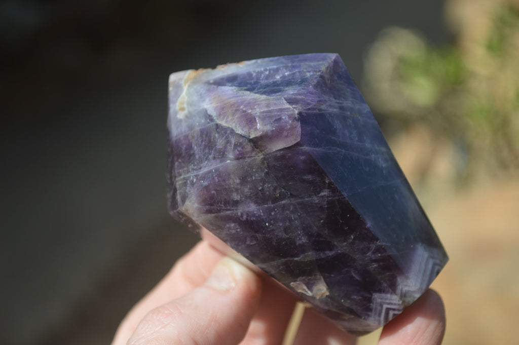 Polished Chevron Amethyst Points x 6 From Zambia - Toprock Gemstones and Minerals 