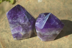 Polished Chevron Amethyst Points x 6 From Zambia - Toprock Gemstones and Minerals 