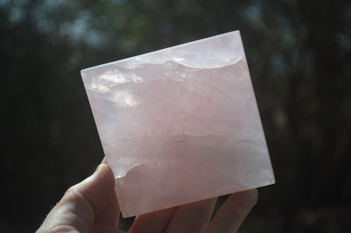 Polished Rose Quartz Pyramids x 3 From Madagascar - Toprock Gemstones and Minerals 
