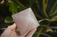 Polished Rose Quartz Pyramids x 3 From Madagascar