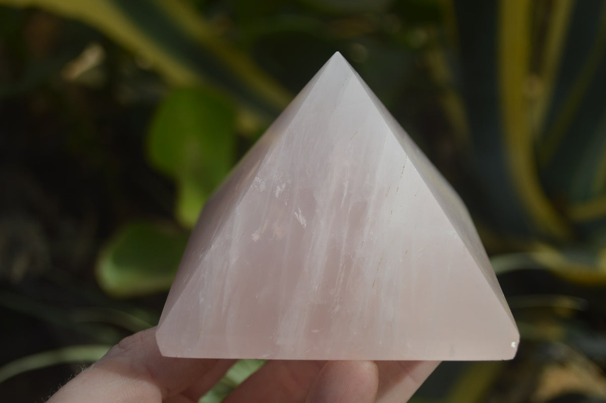 Polished Rose Quartz Pyramids x 3 From Madagascar - Toprock Gemstones and Minerals 