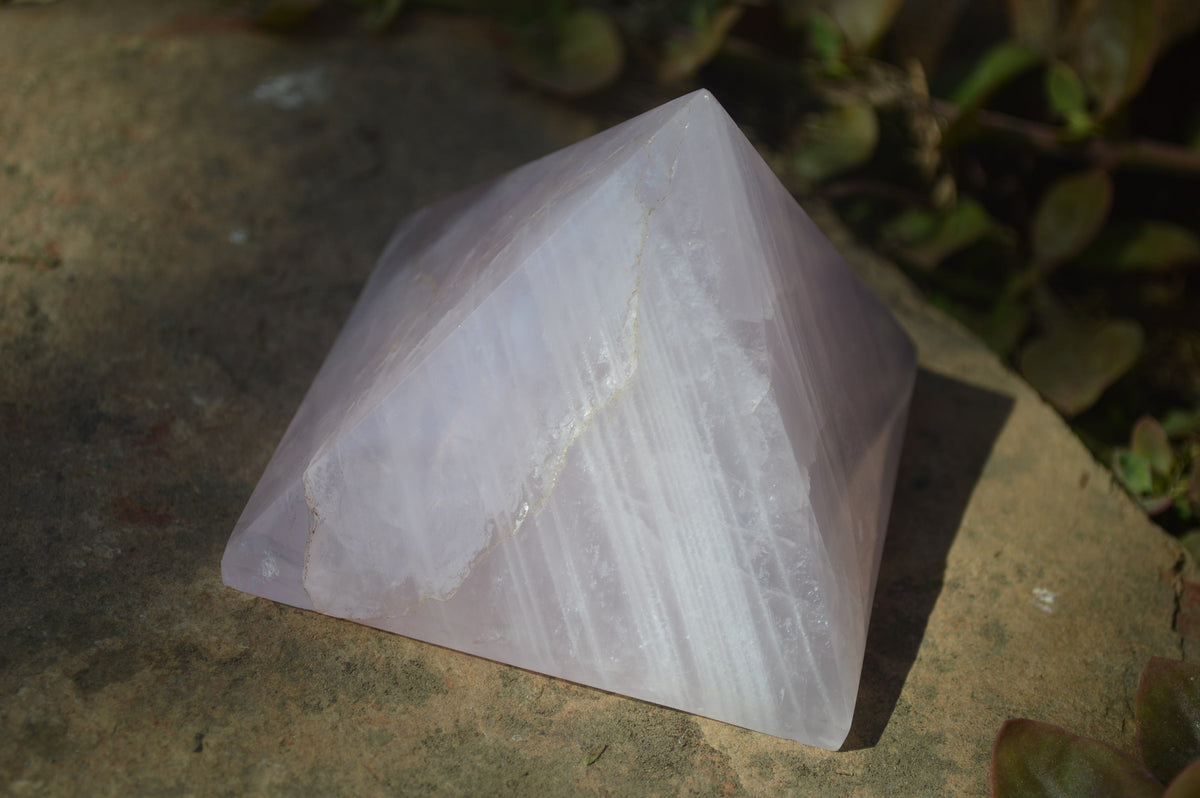 Polished Rose Quartz Pyramids x 3 From Madagascar - Toprock Gemstones and Minerals 