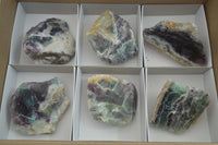 Polished One Side Polished Watermelon Fluorite Pieces  x 6 From Uis, Namibia - Toprock Gemstones and Minerals 