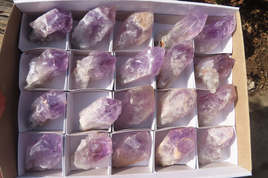 Natural Jacaranda Amethyst Crystals x 20 From Mumbwe, Zambia - Toprock Gemstones and Minerals 