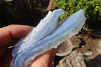 Natural Etched Blue Chalcedony Specimens x 6 From Nsanje, Malawi - Toprock Gemstones and Minerals 
