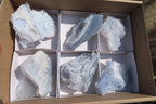 Natural Etched Blue Chalcedony Specimens x 6 From Nsanje, Malawi - Toprock Gemstones and Minerals 