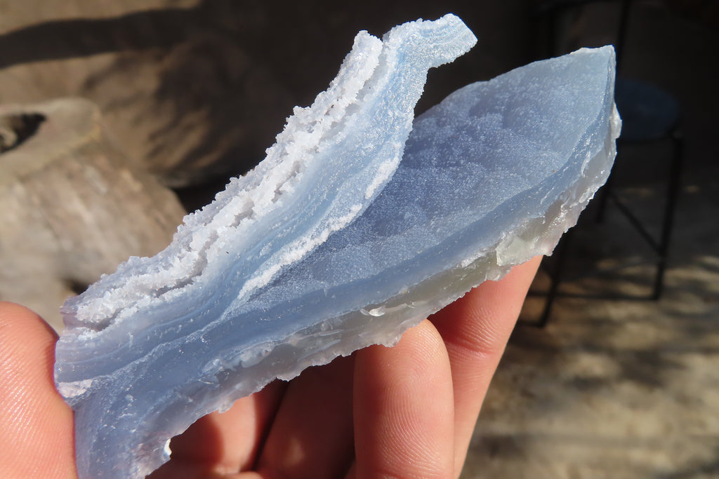 Natural Etched Blue Chalcedony Specimens x 6 From Nsanje, Malawi - Toprock Gemstones and Minerals 