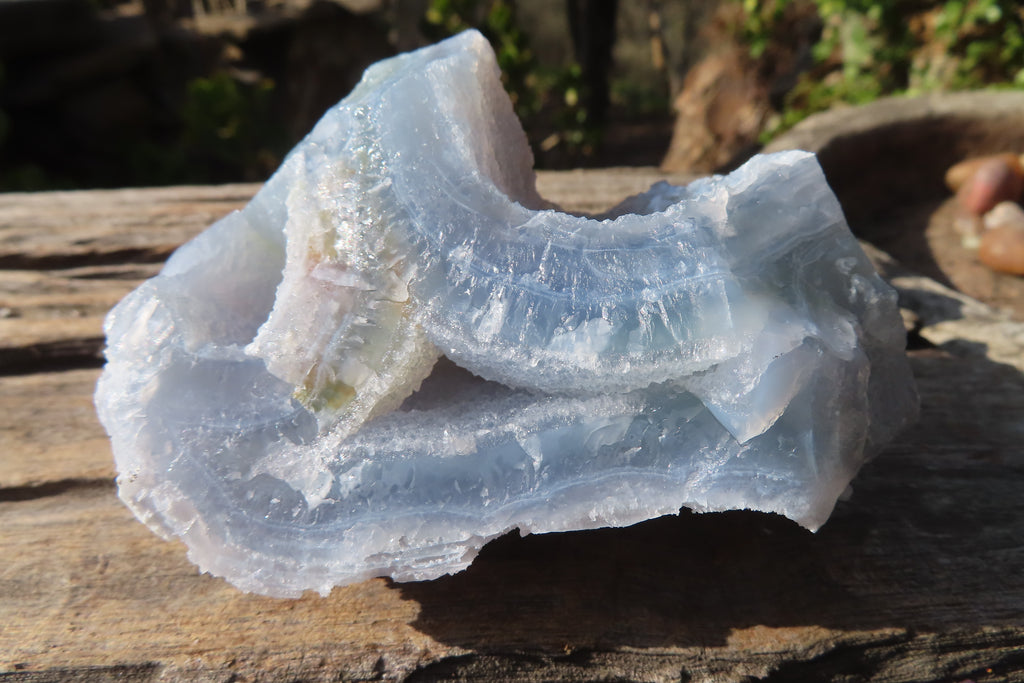 Natural Etched Blue Chalcedony Specimens x 6 From Nsanje, Malawi - Toprock Gemstones and Minerals 