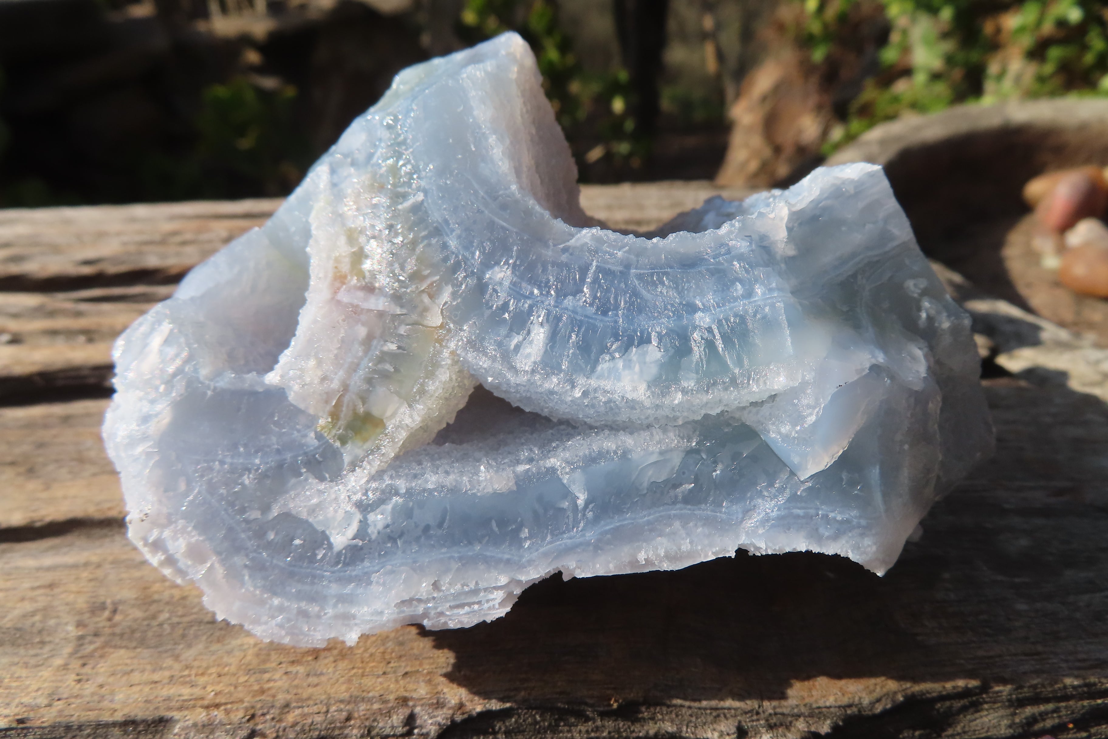 Natural Etched Blue Chalcedony Specimens x 6 From Nsanje, Malawi - Toprock Gemstones and Minerals 