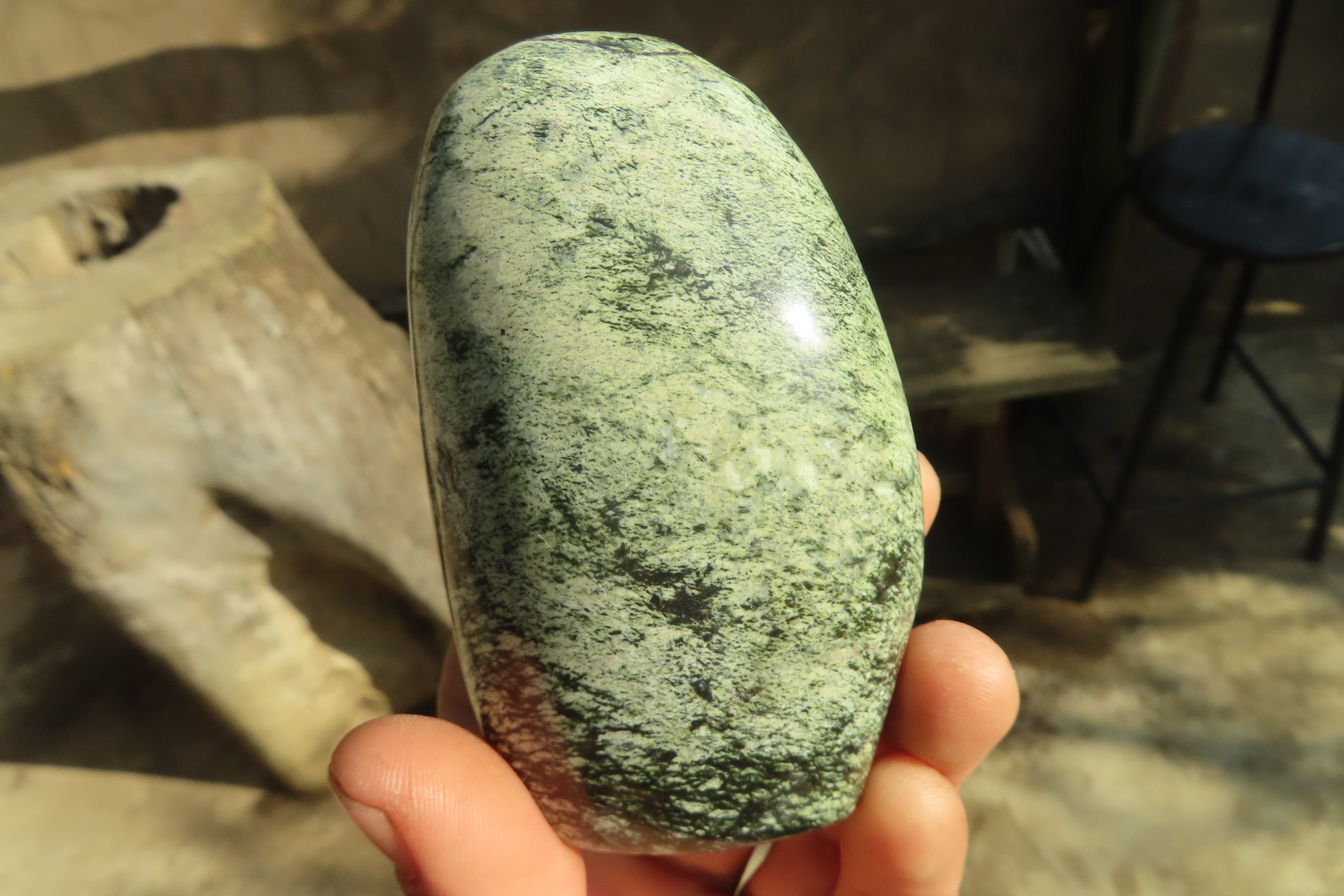 Polished Leopard stone Standing Free Forms  x 6 From Inyanga, Zimbabwe - Toprock Gemstones and Minerals 