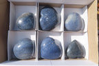 Polished Blue Lazulite Hearts  x 6 From Madagascar - Toprock Gemstones and Minerals 
