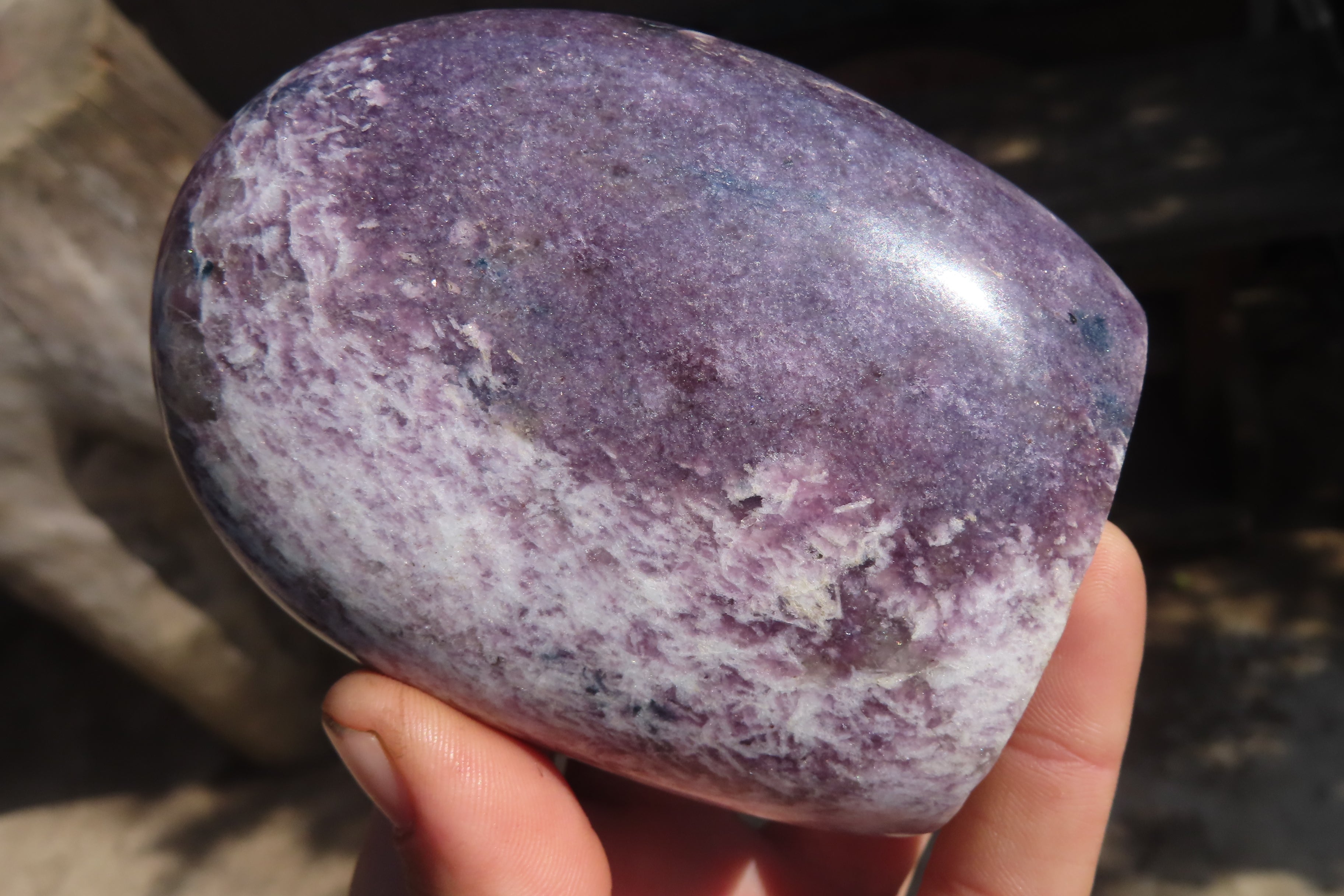 Polished Purple Lepidolite Free Forms  x 3 From Madagascar - Toprock Gemstones and Minerals 