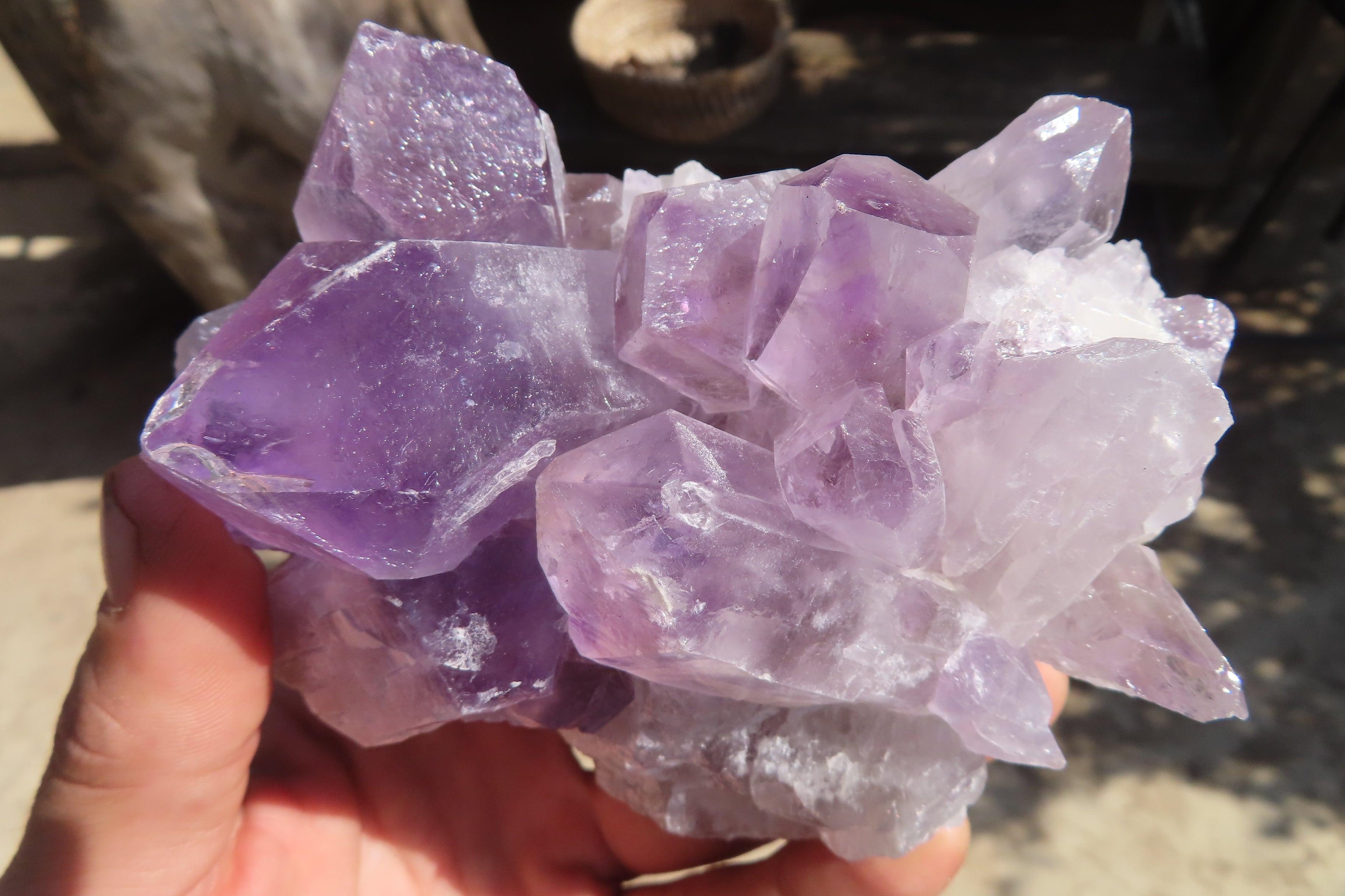 Natural Jacaranda Amethyst Clusters x 2 From Mumbwe, Zambia - Toprock Gemstones and Minerals 