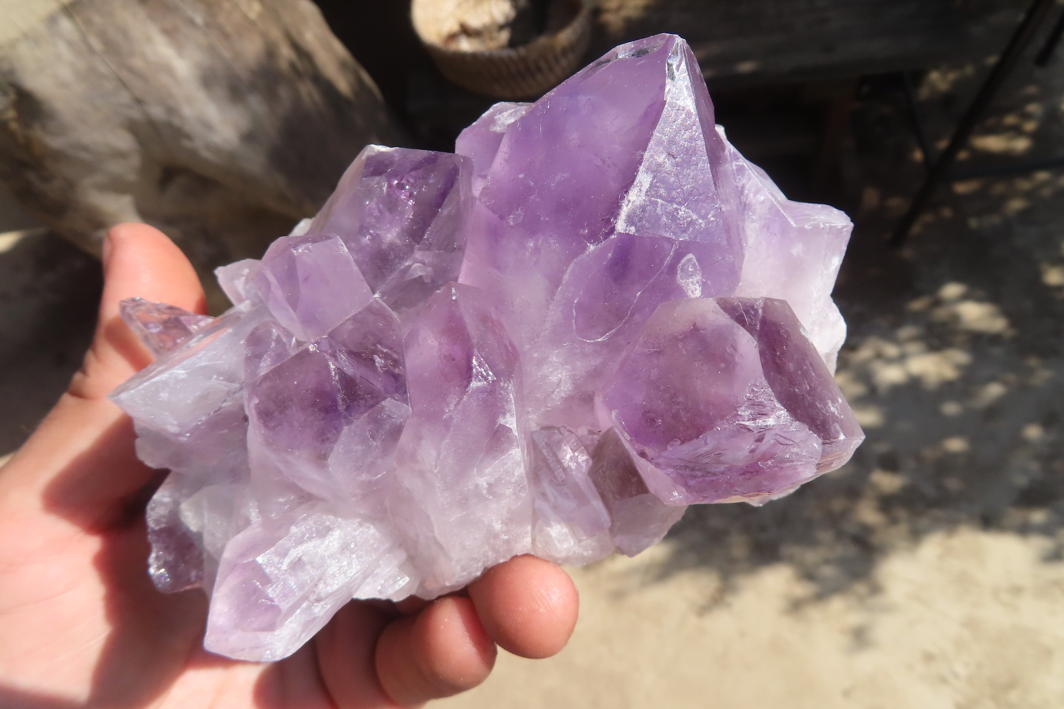 Natural Jacaranda Amethyst Clusters x 2 From Mumbwe, Zambia - Toprock Gemstones and Minerals 