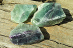 Polished One Side Polished Watermelon Fluorite Pieces  x 3 From Uis, Namibia - Toprock Gemstones and Minerals 