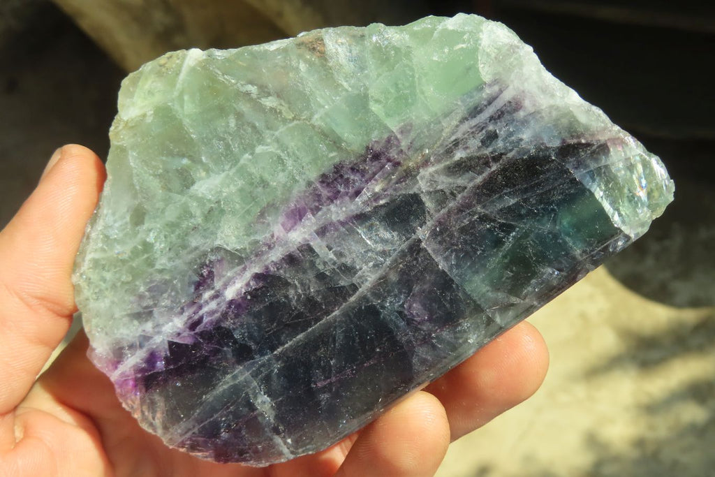 Polished One Side Polished Watermelon Fluorite Pieces  x 3 From Uis, Namibia - Toprock Gemstones and Minerals 