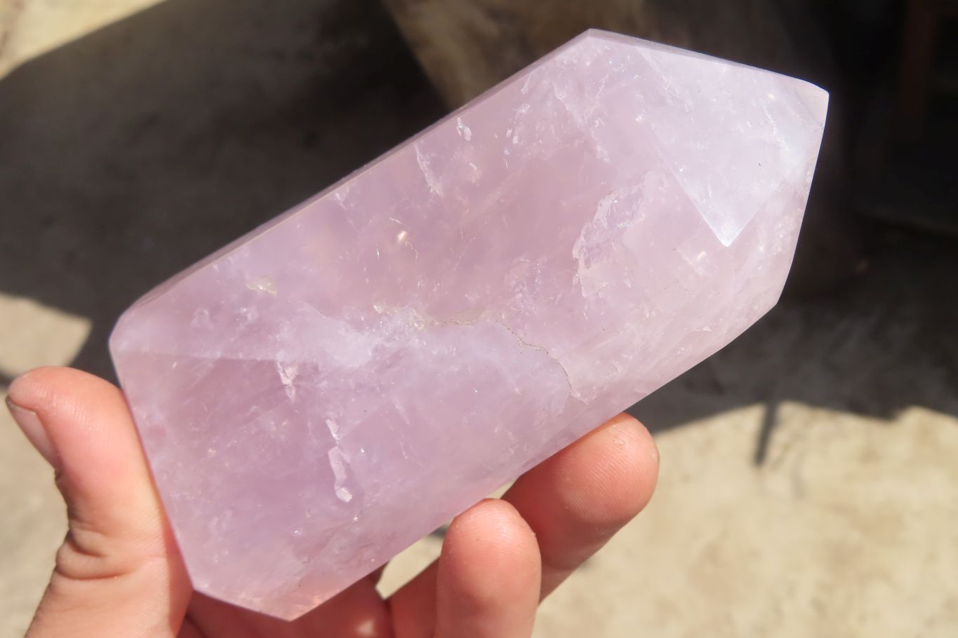 Polished Rose Quartz Points x 3 From Madagascar - Toprock Gemstones and Minerals 
