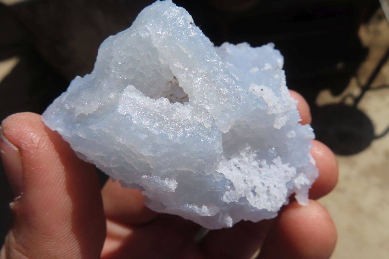 Natural Etched Blue Chalcedony Specimens x 12 From Nsanje, Malawi - Toprock Gemstones and Minerals 