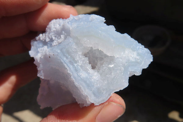 Natural Etched Blue Chalcedony Specimens x 12 From Nsanje, Malawi - Toprock Gemstones and Minerals 