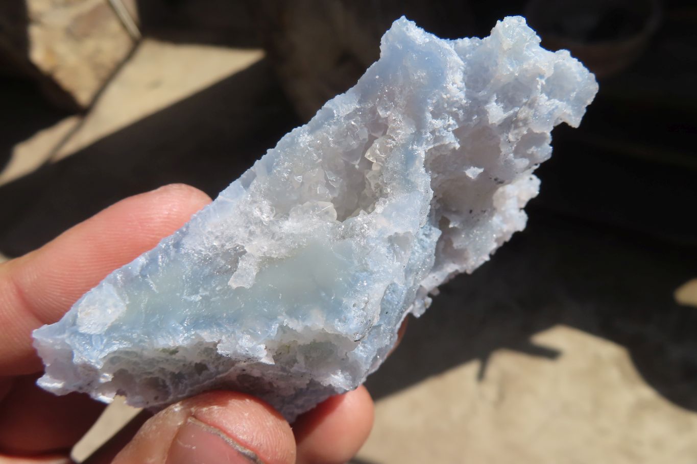 Natural Etched Blue Chalcedony Specimens x 12 From Nsanje, Malawi - Toprock Gemstones and Minerals 