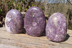 Polished Purple Lepidolite Standing Free Forms  x 3 From Zimbabwe - Toprock Gemstones and Minerals 
