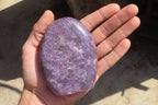 Polished Purple Lepidolite Standing Free Forms  x 3 From Zimbabwe - Toprock Gemstones and Minerals 
