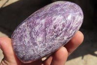Polished Purple Lepidolite Standing Free Forms  x 3 From Zimbabwe