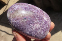 Polished Purple Lepidolite Standing Free Forms  x 3 From Zimbabwe