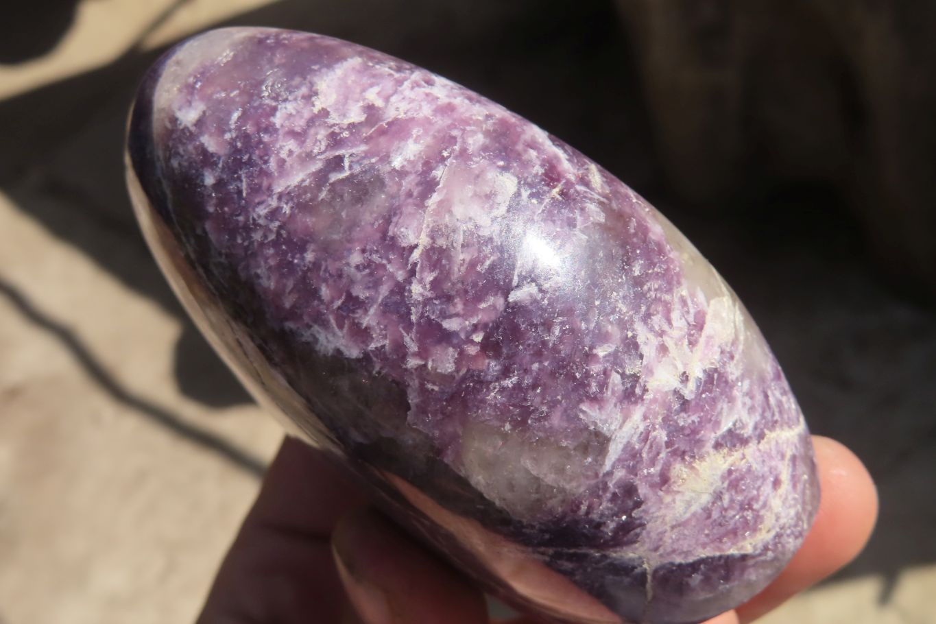 Polished Purple Lepidolite Standing Free Forms  x 3 From Zimbabwe - Toprock Gemstones and Minerals 