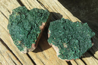 Natural Crystalline Malachite Specimens  x 2 From Congo - Toprock Gemstones and Minerals 