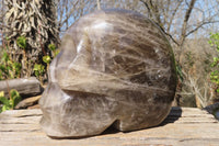 Polished Large Smokey Quartz Skull Carving  x 1 From Madagascar - Toprock Gemstones and Minerals 