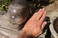 Polished Large Smokey Quartz Skull Carving  x 1 From Madagascar - Toprock Gemstones and Minerals 