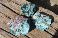 Natural Drusy Chrysocolla Dolomite Specimens x 3 From Likasi, Congo - Toprock Gemstones and Minerals 