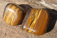 Polished Golden Tigers Eye Free Forms x 6 From Prieska, South Africa
