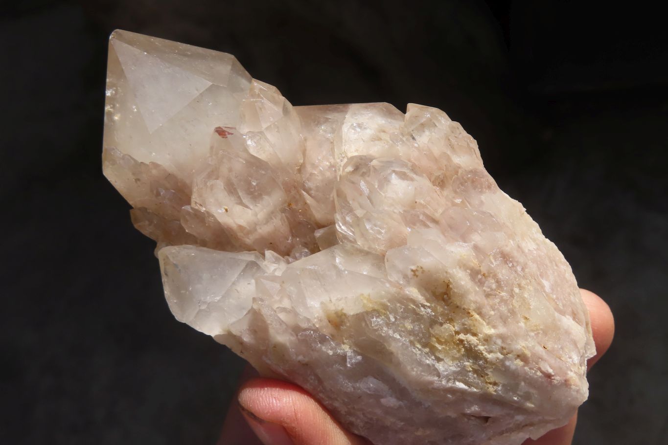 Natural Smokey Phantom Quartz Clusters x 6 From Luena, Congo - Toprock Gemstones and Minerals 