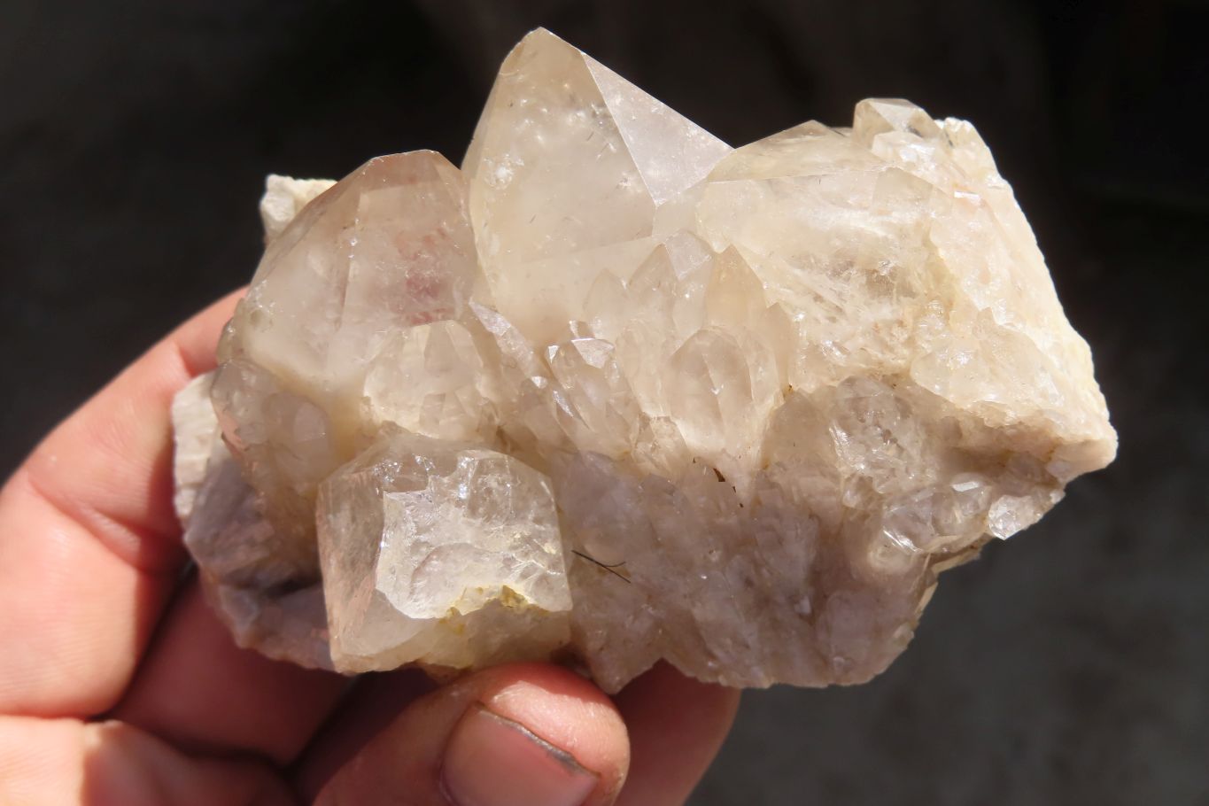 Natural Smokey Phantom Quartz Clusters x 6 From Luena, Congo - Toprock Gemstones and Minerals 