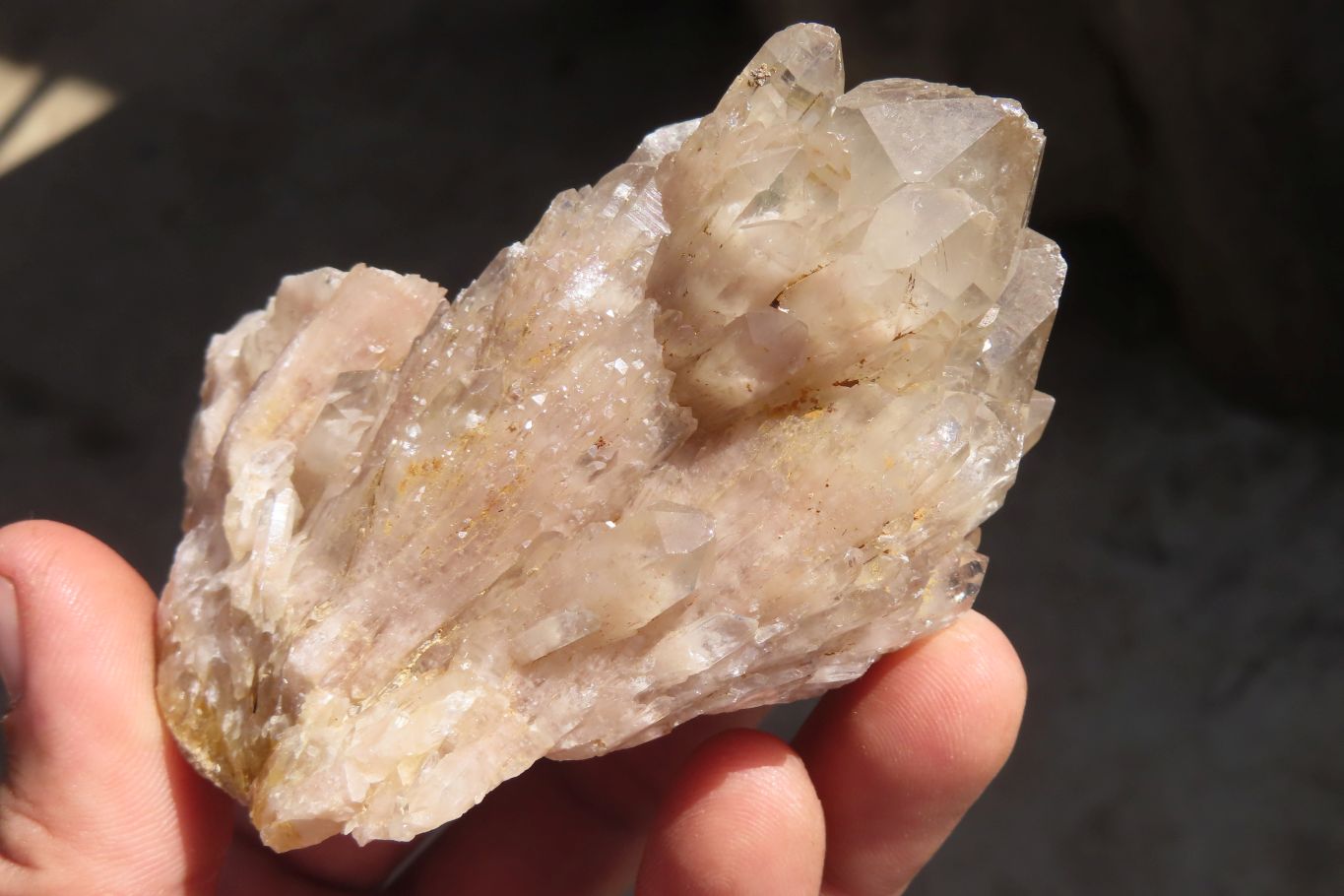 Natural Smokey Phantom Quartz Clusters x 6 From Luena, Congo - Toprock Gemstones and Minerals 