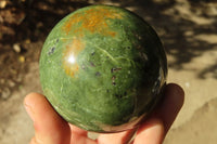 Polished Green Chrysoprase Spheres x 4 From Madagascar - Toprock Gemstones and Minerals 