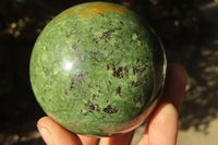 Polished Green Chrysoprase Spheres x 4 From Madagascar - Toprock Gemstones and Minerals 