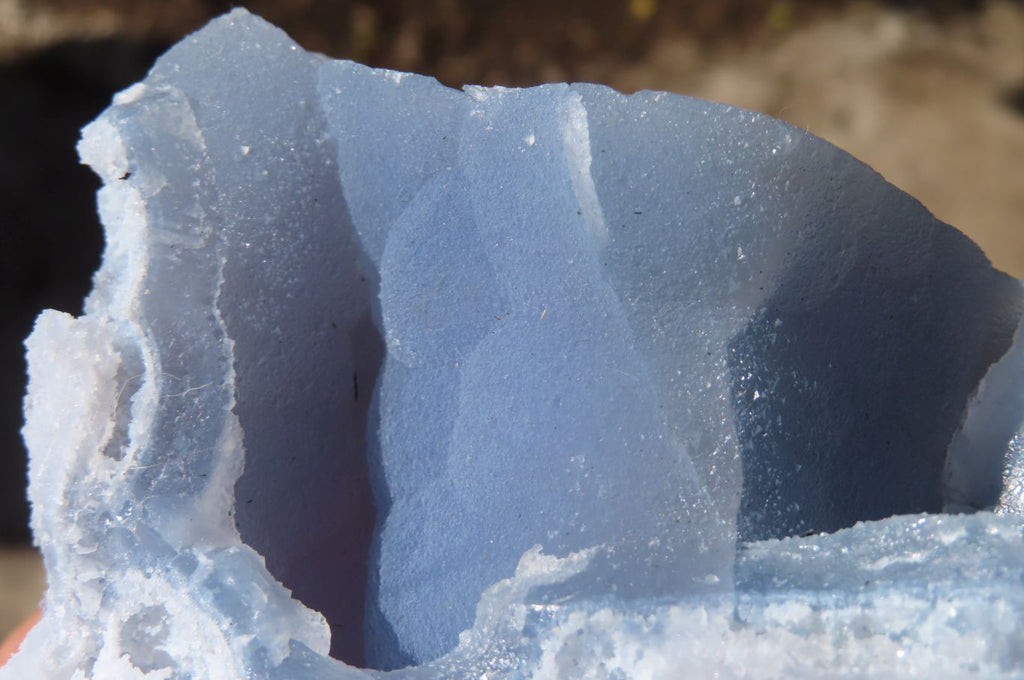 Natural Etched Blue Chalcedony Specimens x 4 From Nsanje, Malawi - Toprock Gemstones and Minerals 