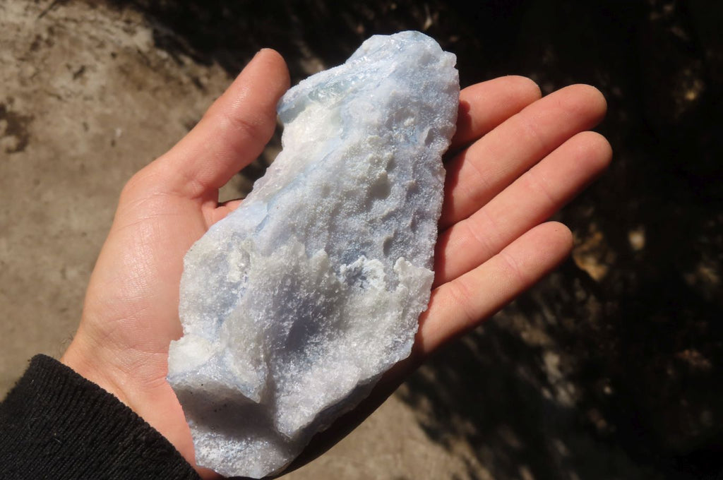 Natural Etched Blue Chalcedony Specimens x 4 From Nsanje, Malawi - Toprock Gemstones and Minerals 