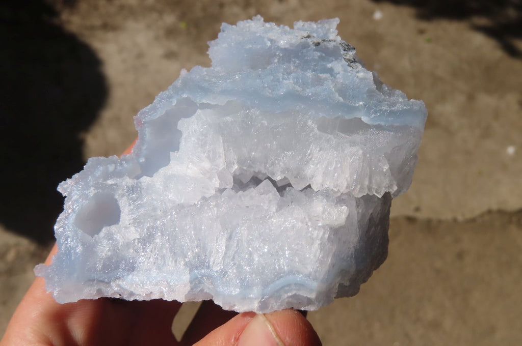 Natural Etched Blue Chalcedony Specimens x 4 From Nsanje, Malawi - Toprock Gemstones and Minerals 