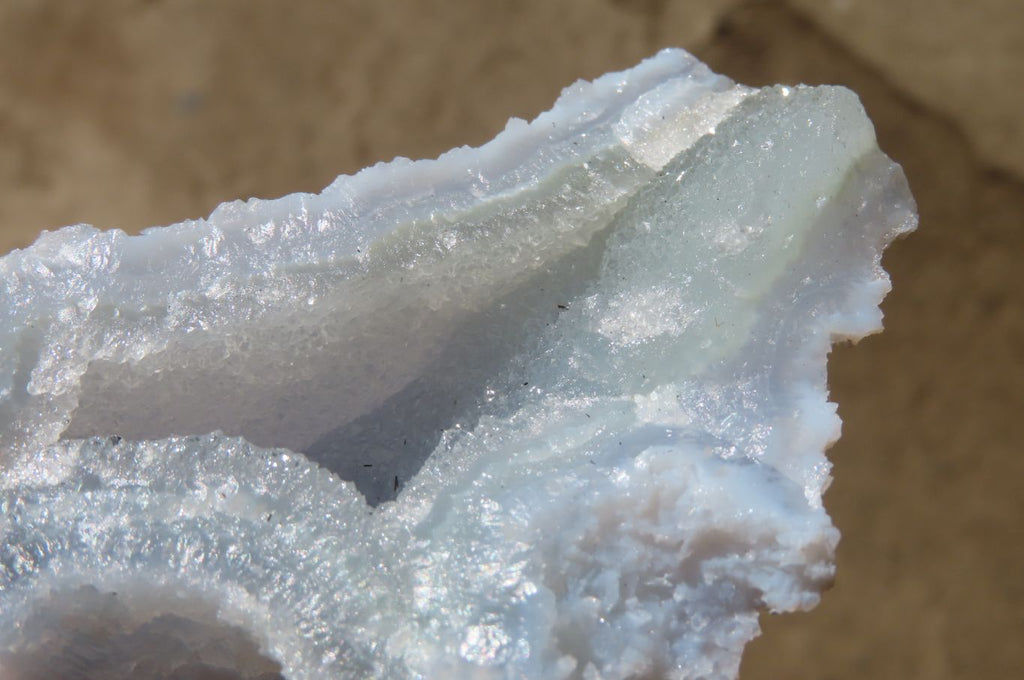 Natural Etched Blue Chalcedony Specimens x 4 From Nsanje, Malawi - Toprock Gemstones and Minerals 