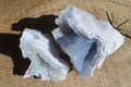Natural Etched Blue Chalcedony Specimens x 4 From Nsanje, Malawi - Toprock Gemstones and Minerals 