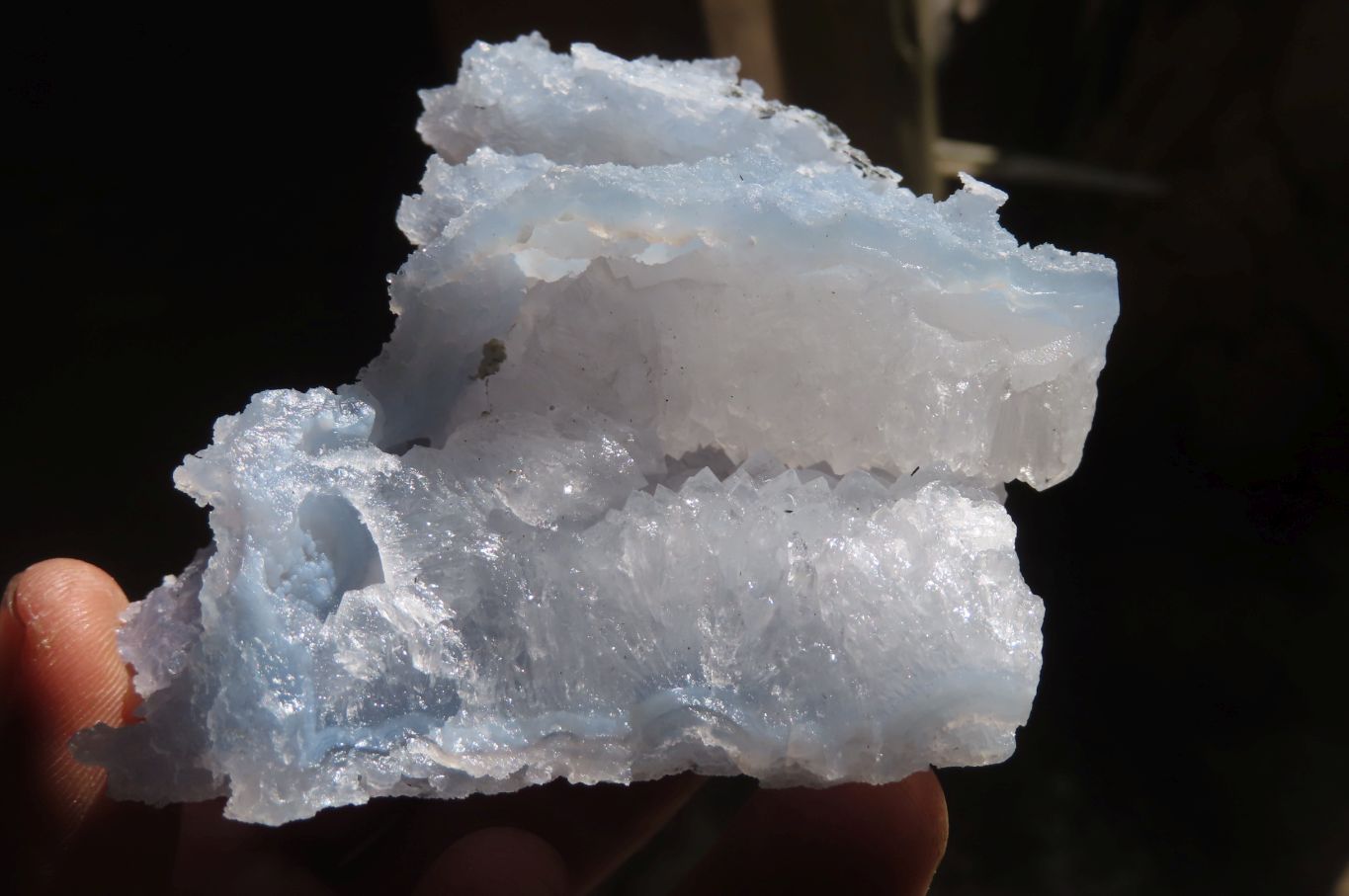 Natural Etched Blue Chalcedony Specimens x 4 From Nsanje, Malawi - Toprock Gemstones and Minerals 