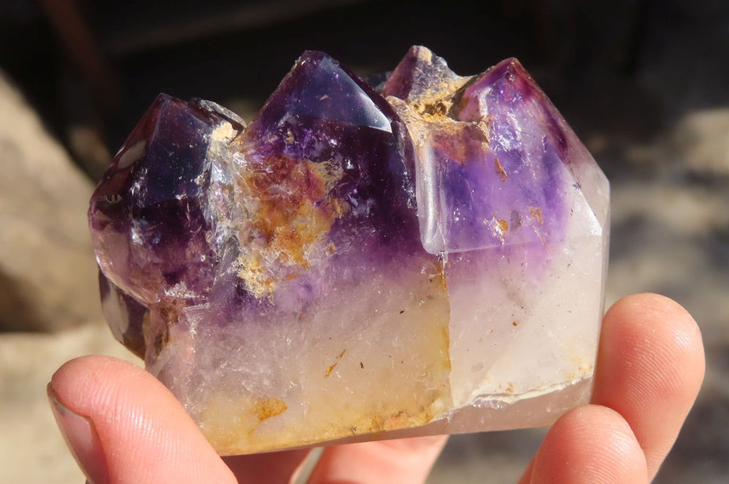 Polished Mixed Amethyst Crystals  x 6 From Madagascar - Toprock Gemstones and Minerals 