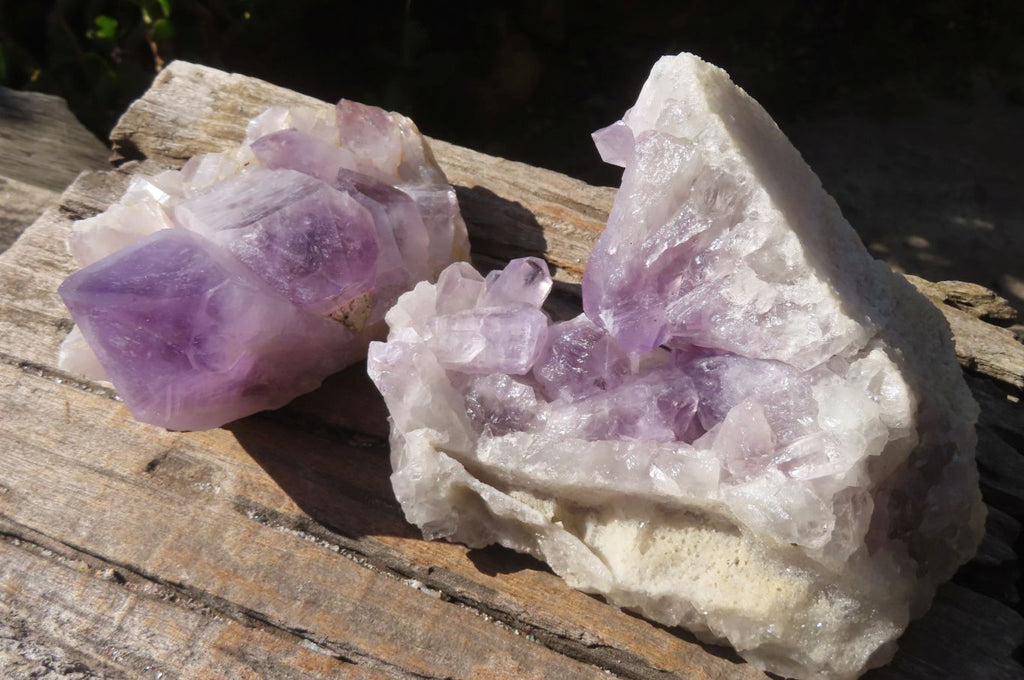 Natural Jacaranda Amethyst Clusters x 2 From Mumbwe, Zambia - Toprock Gemstones and Minerals 