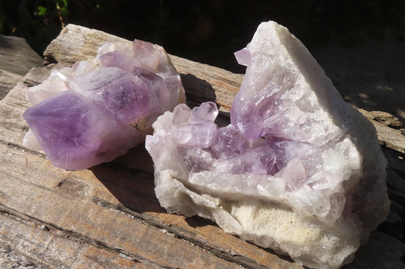 Natural Jacaranda Amethyst Clusters x 2 From Mumbwe, Zambia - Toprock Gemstones and Minerals 