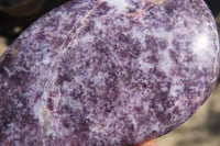 Polished Purple Lepidolite Standing Free Forms  x 2 From Zimbabwe