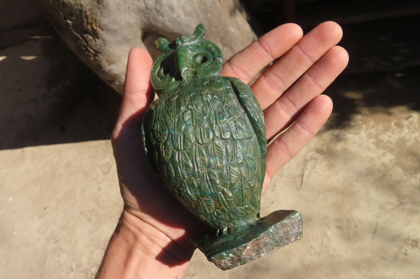 Polished Green Verdite Owl Carvings  x 2 From Zimbabwe - Toprock Gemstones and Minerals 